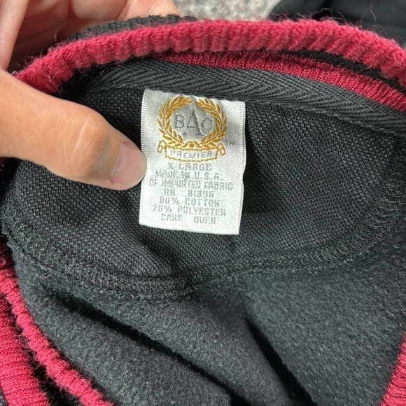 Vintage BAC Premier Seattle Sailing Black Vneck Sweater XL 80s - Picture 5 of 8